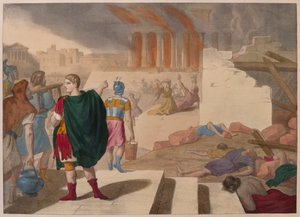 Die Einnahme Jerusalems durch Titus, Illustration aus einem Katechismus L