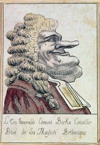 Der sehr ehrenwerte Edmund Burke, Privatberater Seiner Majestät, des britischen Königs, französische Karikatur, ca. 1790 von French School