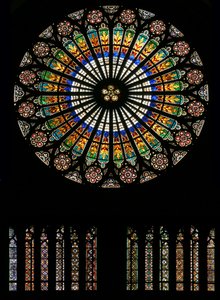 Die Westrose (Rosettenfenster - innen) von French School