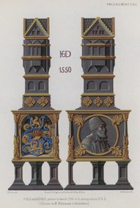 Kachelofen aus dem Jahr 1550 von French School