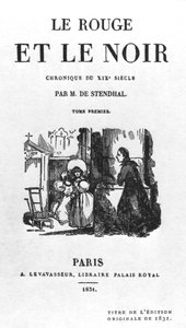 Titelblatt der Erstausgabe von Rot und Schwarz von Stendhal (1783-1842) veröffentlicht 1831 von French School