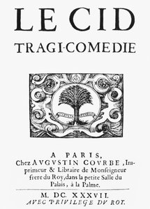 Titelseite von Le Cid (1637) von Pierre Corneille (1606-84), veröffentlicht 1637 von French School
