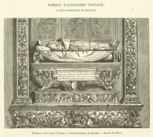 Grab von Alessandro Tartagni, in Saint-Dominique de Bologne (Stich) von French School