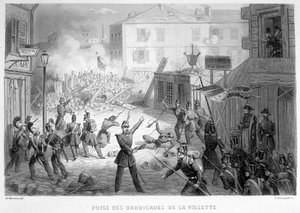 Einnahme der Barrikaden von La Villette (26. Juni 1848) - in Fasttes de Gardes nationales de France von French School