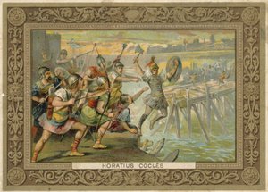 Handelskarte, die Horatius Cocles darstellt von French School
