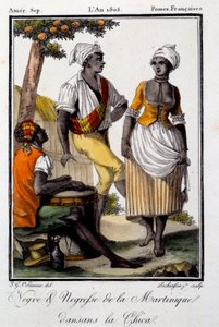 Traditioneller Tanz: Einwohner von Martinique tanzen Chica von French School