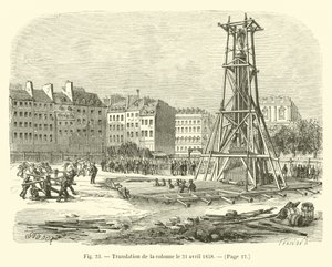 Verlegung der Säule am 21. April 1858 von French School