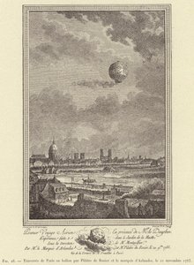 Überquerung von Paris im Ballon durch Pilâtre de Rozier und den Marquis d