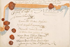 Westfälischer Friede, unterzeichnet in Münster 24. Oktober 1648 von French School