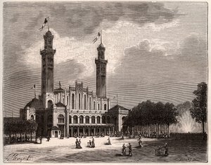 Trocadero in Paris - Gravur in „La France illustree: geographie, histoire, administration statistique“ von V.A. Malt-Brown. 1884