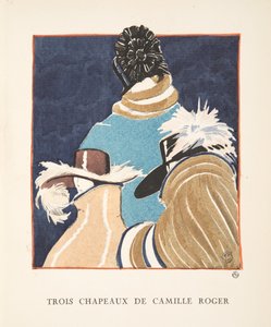 Trois Chapeaux de Camille Roger, aus einer Sammlung von Modeplatten von French School