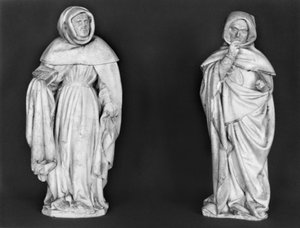 Zwei Trauernde, vom Grabmal des Herzogs Jean de Berry (1340-1416) ca. 1450-53 (Alabaster)