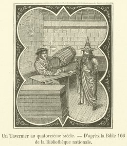 Ein Wirt im vierzehnten Jahrhundert (Gravur) von French School