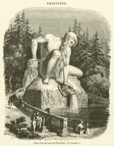 Eine Ansicht des Parks von Pratolino, in der Toskana (Gravur)