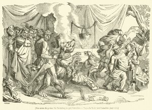 Eine Szene aus dem Nibelungenlied (Gravur)