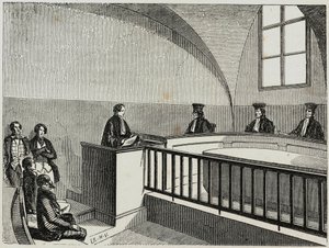 Eine These an der Juristischen Fakultät in Paris - Gravur in "Tableau-de-Paris" von Edmond Texier 1852 von French School