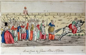 Vanguard der Frauen, die am 5. Oktober nach Versailles gehen