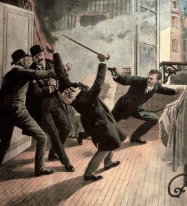 Verschiedene Fakten: der Anarchist Jules Bonnot, Anführer der Bonnot-Bande, tötete Louis Jouins 1912