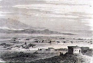 Ansicht von Los Angeles in den 1860er Jahren von French School