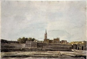 Ansicht einer Stadtlandschaft in Südfrankreich, ca. 1800
