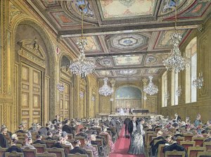 Ansicht eines Konzerts im Salle Herz in der Rue de la Victoire, Paris, ca. 1870-80 von French School