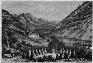 Ansicht der Abtei von Tamie in Savoyen (Zisterziensergemeinschaft) von French School