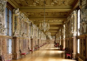 Ansicht der Galerie François I, 1528-40 von French School