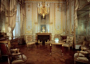 Ansicht des Innenkabinetts von Königin Marie Antoinette (1755-1793) (das vergoldete Kabinett). Versailles, Schlossmuseum