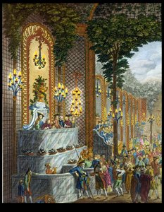 Ansicht des Innenraums in einem der Räume des Place de Louis le Grand, Ansicht des Eingangs zum Salon (Detail)