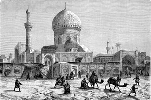 Ansicht des Marktplatzes und der Ahmet-Kiaia-Moschee, Bagdad von French School