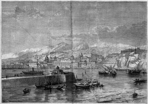 Ansicht der Stadt Messina. Sizilien, Italien von French School