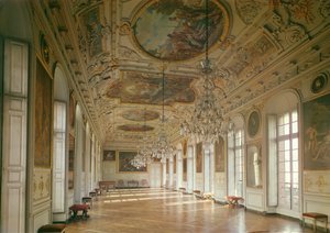 Ansicht der Galerie La Belle Inutile, entworfen von Robert de Cotte (1656-1735), ca. 1700