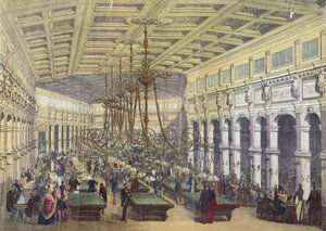 Blick auf das Innere des Grand Cafe Parisien, Paris, graviert von Thibault, 1855 von French School
