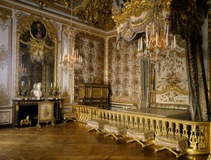 Ansicht des Zimmers der Königin von Frankreich Marie Antoinette von Habsburg-Lothringen (1755-1793). Versailles, Schlossmuseum