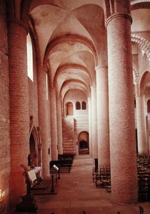 Ansicht des südlichen Seitenschiffs, Blick auf das Narthex von French School