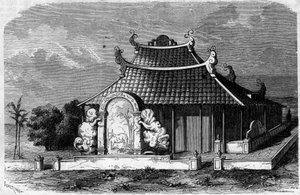 Ansicht des Grabes von Georges Pierre Pigneau de Behaine (1741-1799), Bischof von Adran. Saigon, Cochinchina von French School