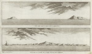 Ansichten der Marianeninseln und der Küste von Nordwest-Saipan von French School