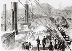 Besuch von Prinz Napoleon auf der Great Eastern in Southampton am 18. Oktober 1859, Illustration aus Le Monde Illustré, 5. November 1859