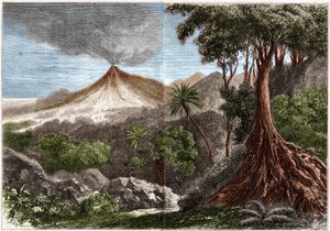 Vulkanausbruch, Insel La Réunion von French School