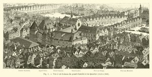 Vogelperspektive des Grand Châtelet und des Viertels, 1550 bis 1696 von French School
