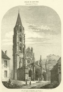 Ansicht der Kirche von Saint-Père bei Vézelay von French School