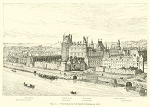 Ansicht des Louvre und des Hotels von Bourbon, 1576 von French School