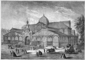 Außenansicht des Marktes von Temple in Paris