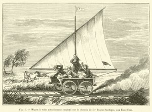 Segelwagen derzeit im Einsatz auf der Kansas-Pazifik-Eisenbahn in den USA