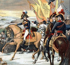 Kriege der Französischen Revolution: Sieg von Jean Victor (Jean-Victor) Moreau (1763-1813) über die Österreicher unter dem Kommando von Erzherzog Johann am 3. Dezember 1800 in der Schlacht von Hohenlinden (Bayern - Deutschland).