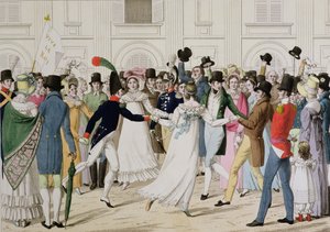 Wir haben unseren Père de Gand, Feier in den Tuilerien zur Rückkehr von Louis XVIII. im Jahr 1815 aus Gent nach 100 Tagen von French School