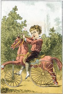Beim Spielen des Pferdes sagen wir U U U U U U U U DA DA - im „Alphabet des petits savants“, späte 19. Jahrhundert von French School