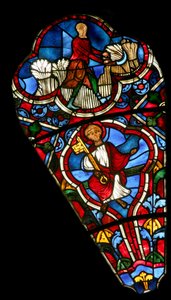 Fenster Ew mit dem heiligen Petrus und den Monatsarbeiten: Juli