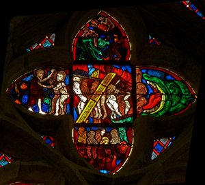 Fenster Ew, Darstellung der Höllenfahrt Christi