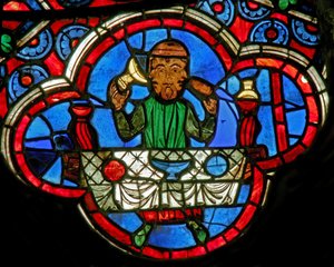 Fenster Ew mit den Monatsarbeiten: Januar von French School